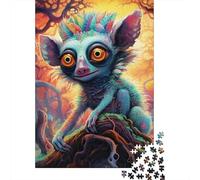 Puzzles for Adults And Colorful Cute Lemur 500 Piece Jigsaw Puzzle Game Wooden Puzzle for Adults & for Age 18 And Up Brain Teaser Game 500pcs (52x38cm)