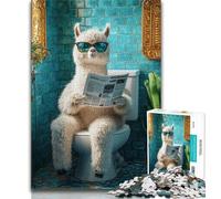 Puzzles for Adults And Teenagers Alpaca on The Toilet 1000 Piece Jigsaw,for Educational Game Challenge Toy Unique Home Decor And Gifts (size 75x50cm)