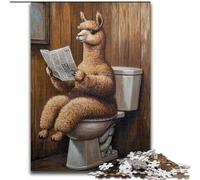Puzzles for Adults And Teenagers Alpaca on The Toilet, Suitable for People Aged 14 And Above Educational Games Secret Santa Gifts (Size 26x38cm)