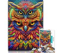 Puzzles for Adults And Teenagers Animal Art Owl Puzzles for Adults,with Matching Poster And Trivia Sheet for And Age 14 Years Up 75x50cm