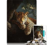Puzzles for Adults And Teenagers Animal Cheetah,Stress Reliever Staycation Kill Time with Matching Poster And Trivia Sheet 38x26cm