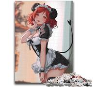 Puzzles for Adults And Teenagers Anime Cat Maid Teenager Puzzles,Interesting Stress Reduction Parent-child Interaction (26x38cm)