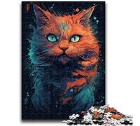Puzzles for Adults And Teenagers Art Cat Teenager Jigsaw,Stress Reliever Difficult Challenge Unique Home Decor And Gifts (38x26cm)