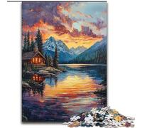 Puzzles for Adults And Teenagers Autumn Wooden House, Learning Educational Toys Family Games Unique Birthday And Gifts (Size 50x75cm)