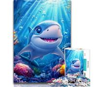 Puzzles for Adults And Teenagers Baby Shark Puzzles for Teenagers,Stress Reliever Difficult Challenge Secret Santa Gifts (size 38x26cm)