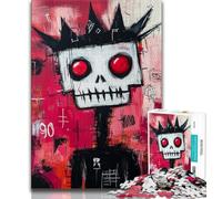 Puzzles for Adults And Teenagers Basquiat-style Skeleton King,Challenging Game And Family Play Educational Game for Birthday,Chrismas (38x26cm)