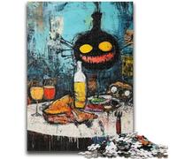 Puzzles for Adults And Teenagers Basquiat-style Skull Stress Reliever Difficult Challenge Deal As Gifts for The Whole Family 26x38cm