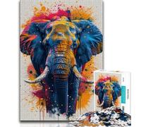 Puzzles for Adults And Teenagers Beautiful Elephant 1000 Pieces for Adults,Fun Games Every Piece Is Unique - Challenging Family Fun Game 38x26cm