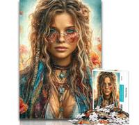 Puzzles for Adults And Teenagers Beautiful Female Dark Angel Teenager Jigsaw,Challenging Game for The Whole for Women, Gifts for Men 50x75cm