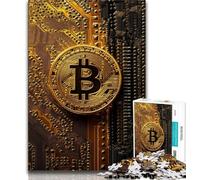 Puzzles for Adults And Teenagers Bitcoin Logo Teenager Jigsaw,Stress Reliever Difficult Challenge Unique Home Decor And Gifts 38x26cm