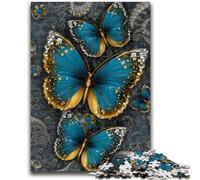 Puzzles for Adults And Teenagers Blue Beautiful Butterfly Stress Reliever Difficult Challenge Deal As Gifts for The Whole Family 50x75cm