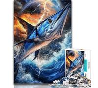 Puzzles for Adults And Teenagers Blue Marlin Adult Jigsaw,Challenging Game for Is Ideal As A Gift for The Whole Family (size 75x50cm)