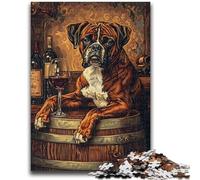 Puzzles for Adults And Teenagers Boxer Dog Drinking Educational Games Home Decoration Artists Collection, Fine Art 38x26cm
