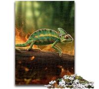 Puzzles for Adults And Teenagers Chameleon in The Forest, Toys Educational Games Stress Relieving Enhance Love between Couples 50X75CM