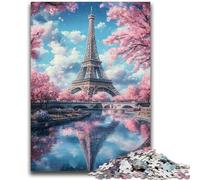 Puzzles for Adults And Teenagers Cherry Blossom Eiffel Tower Challenging Game Toys Deal As Gifts for The Whole Family for Ages 14+ 50x75cm
