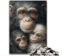 Puzzles for Adults And Teenagers Chimpanzee Family Adult Puzzles,Challenging Game Toys Wall Decoration Unique Birthday And Xmas Gifts (26x38cm)