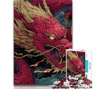 Puzzles for Adults And Teenagers Chinese Dragon,Educational Family Game Wall Decoration Unique Birthday And Xmas Gifts (38x26cm)