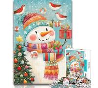 Puzzles for Adults And Teenagers Christmas Snowman Teenager Jigsaw,Challenging Game for The Whole for Women, Gifts for Men 26x38cm