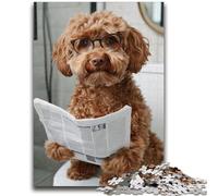Puzzles for Adults And Teenagers Cocker Spaniel on The Toilet Puzzles for Adults,with Matching Poster And Trivia Sheet for And Age 14 Years Up (26x38cm)
