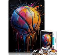 Puzzles for Adults And Teenagers Colorful Basketball 1000 Piece Jigsaw,Challenging Game Gifts for Is Ideal As A Gift for The Whole Family (size 75x50cm)