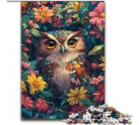 Puzzles for Adults And Teenagers Cute Owl Flowers, Games Toys Gift Unique Birthday And Gifts for And Age 14 Years Up (Size 26x38cm)