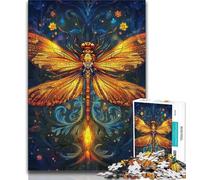 Puzzles for Adults And Teenagers Dragonfly Teenager Jigsaw,Stress Reliever Difficult Challenge Unique Home Decor And Gifts 75x50cm