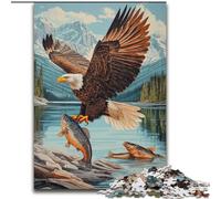 Puzzles for Adults And Teenagers Eagle Catching Fish, Toys Educational Games Stress Relieving Enhance Love between Couples (Size 50x75cm)