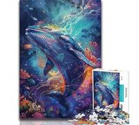 Puzzles for Adults And Teenagers Fantasy Whale 1000 Pieces for Adults,Fun Games Every Piece Is Unique - Challenging Family Fun Game 75x50cm