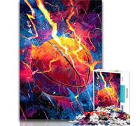 Puzzles for Adults And Teenagers Flame Basketball Jigsaw,Educational Games Home Decoration Suitable for Desktop Decoration 26x38cm