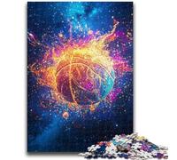 Puzzles for Adults And Teenagers Flame Basketball Teenager Jigsaw,Challenging Game for The Whole for Women, Gifts for Men (50x75cm)