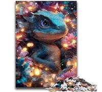 Puzzles for Adults And Teenagers Flowers And Baby Dragons Puzzles for Adults,with Matching Poster And Trivia Sheet for And Age 14 Years Up (75x50cm)