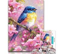 Puzzles for Adults And Teenagers Flowers Sparrow Teenager Jigsaw,Challenging Game for The Whole for Women, Gifts for Men 26x38cm