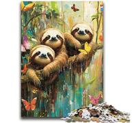 Puzzles for Adults And Teenagers Forest Sloth 1000 Pieces for Adults,Challenging Family Activity Games DIY Toy for Home Wall Decor Gifts (50x75cm)