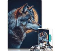 Puzzles for Adults And Teenagers Full Moon Wolf 1000 Piece Jigsaw,Challenging Game Gifts for Is Ideal As A Gift for The Whole Family (size 38x26cm)