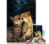 Puzzles for Adults And Teenagers Galaxy Cheetah,Challenging Game And Family Play Educational Game for Birthday,Chrismas (75x50cm)