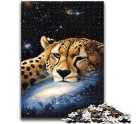Puzzles for Adults And Teenagers Galaxy Cheetah Teenager Jigsaw,Stress Reliever Difficult Challenge Unique Home Decor And Gifts (38x26cm)