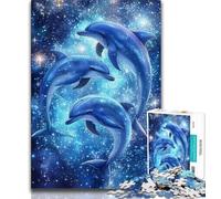 Puzzles for Adults And Teenagers Galaxy Dolphin Adult Jigsaw,Challenging Game for Is Ideal As A Gift for The Whole Family (size 38x26cm)