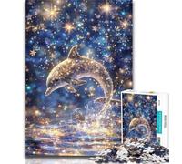 Puzzles for Adults And Teenagers Galaxy Dolphin Jigsaw,Educational Games Home Decoration Suitable for Desktop Decoration 50x75cm