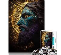 Puzzles for Adults And Teenagers Golden Fantasy Jesus,Educational Family Game Wall Decoration Unique Birthday And Xmas Gifts (75x50cm)