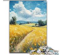 Puzzles for Adults And Teenagers Golden Rice Fields, Brain Teaser For Wall Decoration Unique Birthday And Xmas Gifts for for Age 14 (Size 26x38cm)