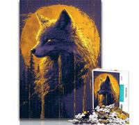 Puzzles for Adults And Teenagers Golden Wolf Fox Teenager Jigsaw,Challenging Game for The Whole for Women, Gifts for Men 50x75cm