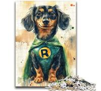 Puzzles for Adults And Teenagers Hero Dachshund Teenager Jigsaw,Challenging Game for The Whole for Women, Gifts for Men (38x26cm)