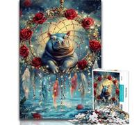 Puzzles for Adults And Teenagers Hippo Dream Catcher,Educational Games Home Decoration Educational Game for Birthday,Chrismas (75x50cm)