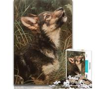 Puzzles for Adults And Teenagers Howling Wolf,Help The Brain Exercise Addictive Toys to Cultivate Patience Perfect Decoration 38x26cm