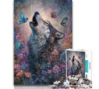 Puzzles for Adults And Teenagers Howling Wolf Oil Painting Teenager Jigsaw,Challenging Game for The Whole for Women, Gifts for Men 50x75cm