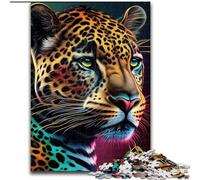 Puzzles for Adults And Teenagers Jaguar Pop Art Animal Face, Family Game Stress Reliever Difficult Challenge Enhance Love between Couples (Size50x75cm)