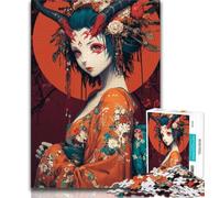 Puzzles for Adults And Teenagers Japanese Geisha Anime Adult Jigsaw,Challenging Game for Is Ideal As A Gift for The Whole Family (size 38x26cm)
