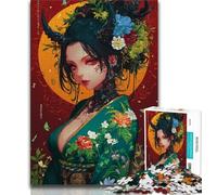 Puzzles for Adults And Teenagers Japanese Geisha Anime,Educational Games Home Decoration Educational Game for Birthday,Chrismas (38x26cm)