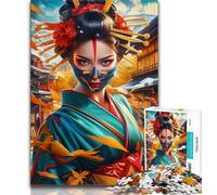 Puzzles for Adults And Teenagers Japanese Geisha Puzzles for Teenagers,Stress Reliever Difficult Challenge Secret Santa Gifts (size 75x50cm)