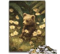 Puzzles for Adults And Teenagers Jungle Brown Bear Baby for Educational Game Challenge Toy Artists Collection, Fine Art 50x75cm